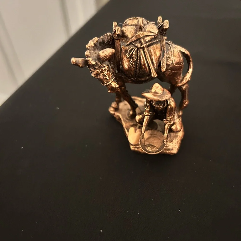 Vintage Hallmark Keepsake Bronze Set Of Three In The Old West Series Ornaments